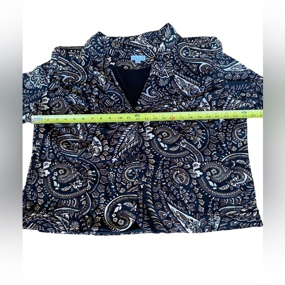 JOAN RIVERS Collared Paisley Brown & Black Women's Lined Button Up Blazer Sz. 2X - Picture 8 of 10